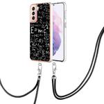 For Samsung Galaxy S21+ 5G Electroplating Dual-side IMD Phone Case with Lanyard(Equation)