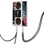 For Samsung Galaxy S22 Ultra 5G Electroplating Dual-side IMD Phone Case with Lanyard(Retro Radio)