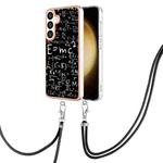 For Samsung Galaxy S24 5G Electroplating Dual-side IMD Phone Case with Lanyard(Equation)