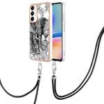 For Samsung Galaxy A05s Electroplating Dual-side IMD Phone Case with Lanyard(Totem Elephant)