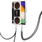 For Samsung Galaxy A55 Electroplating Dual-side IMD Phone Case with Lanyard(Retro Radio)