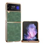 For Samsung Galaxy Z Flip4 Electroplated Lambskin Folding Phone Case(Alpine Green)