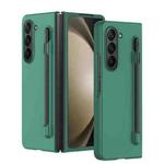 For Samsung Galaxy Z Fold5 Skin Feel PC Phone Case with Pen Slots, Not Included Pen(Green)