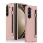 For Samsung Galaxy Z Fold5 Skin Feel PC Phone Case with Pen Slots, Not Included Pen(Pink)