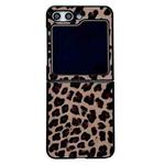 For Samsung Galaxy Z Flip5 Animal Pattern Texture Protective Phone Case(Golden Leopard Print)