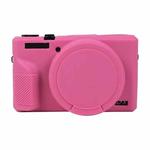 For Canon PowerShot G7 X Mark III / G7X3 Soft Silicone Protective Case with Lens Cover(Rose Red)