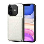 For iPhone 11 Imitation Crocodile Leather Back Phone Case with Holder(White)