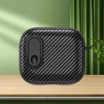 For AirPods 3 Carbon Fiber Texture Wireless Earphones Case with Security Lock(Black)