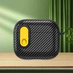 For AirPods 3 Carbon Fiber Texture Wireless Earphones Case with Security Lock(Yellow)