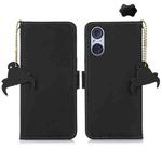 For Sony Xperia 5 V Genuine Leather Magnetic RFID Leather Phone Case(Black)