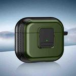 For AirPods 3 TPU + PC Wireless Earphones Case with Magnetic Switch(Army Green)