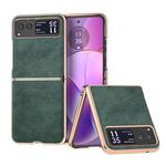 For Motorola Razr 40 Nano Electroplating Dual Color Lichi Texture PU Phone Case(Green)
