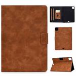For iPad Air 2022 10.9 Cowhide Texture Leather Smart Tablet Case(Brown)