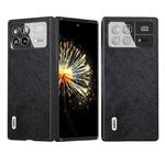 For Xiaomi Mix Fold 3 ABEEL Dual Color Lichi Texture PU Phone Case(Black)