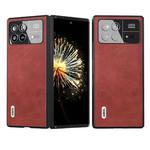 For Xiaomi Mix Fold 3 ABEEL Dual Color Cowhide Texture PU Phone Case(Red)
