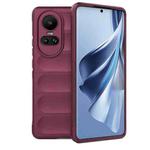 For OPPO Reno10 5G Global Magic Shield TPU + Flannel Phone Case(Wine Red)