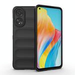 For OPPO A78 4G Global Magic Shield TPU + Flannel Phone Case(Black)