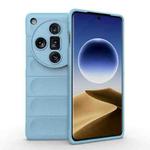 For OPPO Find X7 Ultra 5G Magic Shield TPU + Flannel Phone Case(Light Blue)