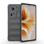 For OPPO Reno11 5G Global Magic Shield TPU + Flannel Phone Case(Dark Grey)