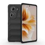 For OPPO Reno11 5G Global Magic Shield TPU + Flannel Phone Case(Black)