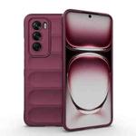 For OPPO Reno12 Global Magic Shield TPU + Flannel Phone Case(Wine Red)