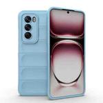 For OPPO Reno12 Global Magic Shield TPU + Flannel Phone Case(Light Blue)