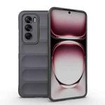 For OPPO Reno12 Global Magic Shield TPU + Flannel Phone Case(Dark Grey)