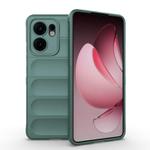For OPPO Reno13 F 5G Global Magic Shield TPU + Flannel Phone Case(Dark Green)