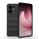 For OPPO Reno13 F 5G Global Magic Shield TPU + Flannel Phone Case(Black)