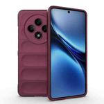 For OPPO Reno12 F 5G Global Magic Shield TPU + Flannel Phone Case(Wine Red)