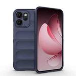 For OPPO Reno14 5G Global Magic Shield TPU + Flannel Phone Case(Dark Blue)