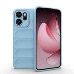 For OPPO Reno14 5G Global Magic Shield TPU + Flannel Phone Case(Light Blue)