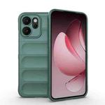 For OPPO Reno14 5G Global Magic Shield TPU + Flannel Phone Case(Dark Green)