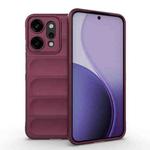 For OPPO Reno14 Pro Global Magic Shield TPU + Flannel Phone Case(Wine Red)