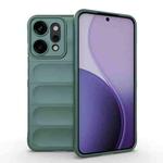 For OPPO Reno14 Pro Global Magic Shield TPU + Flannel Phone Case(Dark Green)