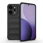 For OPPO Reno14 Pro Global Magic Shield TPU + Flannel Phone Case(Black)