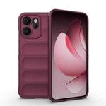 For OPPO Reno14 F Magic Shield TPU + Flannel Phone Case(Wine Red)