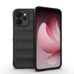 For OPPO Reno14 F Magic Shield TPU + Flannel Phone Case(Black)