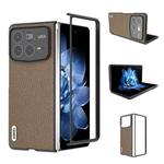For Xiaomi Mix Fold 4 ABEEL Genuine Leather Litchi Texture Phone Case(Grey)