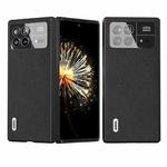 For Xiaomi Mix Fold 3 ABEEL Genuine Leather + PC Litchi Texture Phone Case(Black)