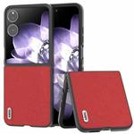 For Xiaomi Mix Flip ABEEL Cross Texture Genuine Leather Phone Case(Red)