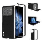 For Xiaomi Mix Fold 4 ABEEL Cross Texture Genuine Leather Phone Case(Black)