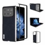 For Xiaomi Mix Fold 4 ABEEL Cross Texture Genuine Leather Phone Case(Blue)