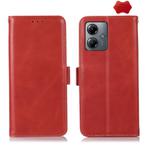 For Motorola Moto G14 4G Magnetic Crazy Horse Texture Genuine Leather RFID Phone Case(Red)