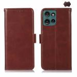 For Motorola Edge 50 Global Magnetic Crazy Horse Texture Genuine Leather Phone Case(Brown)