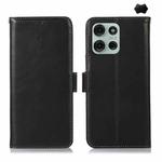 For Motorola Moto G75 5G Magnetic Crazy Horse Texture Genuine Leather Phone Case(Black)