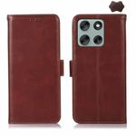 For Motorola Moto G56 5G Magnetic Crazy Horse Texture Genuine Leather Phone Case(Brown)