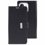 For iPhone 15 GOOSPERY RICH DIARY Crazy Horse Texture Leather Phone Case(Black)