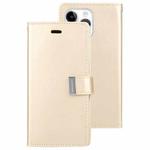 For iPhone 15 Pro GOOSPERY RICH DIARY Crazy Horse Texture Leather Phone Case(Gold)