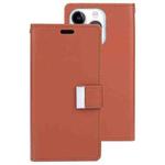 For iPhone 15 Pro GOOSPERY RICH DIARY Crazy Horse Texture Leather Phone Case(Brown)